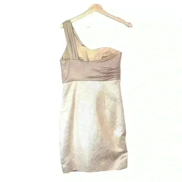 Kay Unger Gold One Shoulder Dress | Gold | SZ 8 - Picture 2 of 6